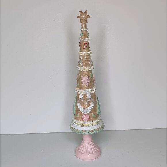 Pastel Pink Sugar Coated Christmas Candyland Sweet Treats Gingerbread Tree - Picture 12 of 12